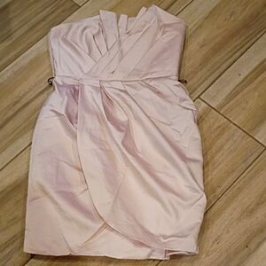 Vera Wang White Baby Pink Satiny Cocktail Party Dress 8